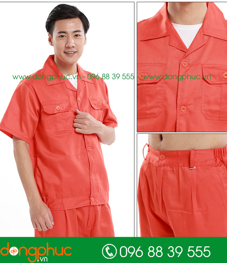 Mẫu bảo hộ màu đỏ cộc tay